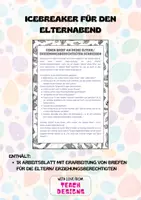 Vorschau - Arbeitsblätter - Icebreaker Elternabend - Briefe an die Eltern - Deckblatt