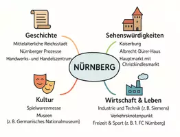 Vorschau - Arbeitsblätter - Arbeitsblatt "Nürnberg" + Onlineübung & MP3 + Mindmap + Infografik - Seite 2