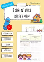 Vorschau - Arbeitsblätter - PROZENTWERT berechnen - Prozentrechnung (Arbeitsblatt) - Deckblatt