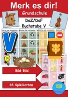 Vorschau - Spiele - Merk es dir Buchstabe V (Bild-Bild) - DaZ/DaF, Deutsch (Klasse 1 bis 4) - Deckblatt