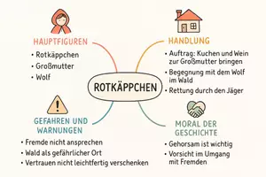 Vorschau - Arbeitsblätter - Arbeitsblatt "Rotkäppchen" + Onlineübung & MP3 + Mindmap + Infografik - Seite 3