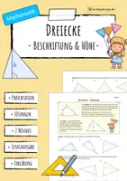 Vorschau - Arbeitsblätter - DREIECK (Beschriftung, Höhe) - Einführung (Arbeitsblatt) - Deckblatt