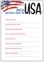 Vorschau - Arbeitsblätter - Quiz USA - Deckblatt