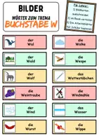 Vorschau - Unterrichtsreihen - Laufdiktat / Schleichdiktat Buchstabe W - DaZ/DaF, Deutsch (Diktat) - Seite 1
