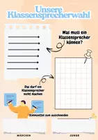 Vorschau - Stundenentwürfe - Unsere Klassensprecherwahl mit waglzetteln zum ausschneiden - Deckblatt