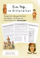 Vorschau - Arbeitsblätter - Bundle: Ein Tag im Mittelalter – Alltag auf der Burg, im Kloster, bei der Pest & im Krieg (Klasse 5/6) - Seite 1