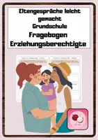 Vorschau - Anderer Materialtyp - Elterngespräche leicht gemacht (Grundschule) - Fragebogen Erziehungsberechtigte - Deckblatt