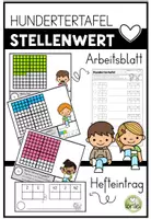 Vorschau - Arbeitsblätter - Karteikarten Hundertertafel – Zahlenraum 100 üben: Stellenwert & Nachbarzahlen für die 2. Klasse - Deckblatt