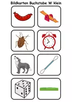Vorschau - Spiele - Kleine Bildkarten Buchstabe W - DaZ/DaF, Deutsch (Grundschule) Vokabelkarten - Seite 3