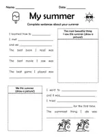 Vorschau - Arbeitsblätter - My Summer – Englisch Arbeitsblatt für den Schulstart - Deckblatt