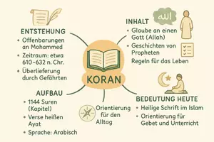Vorschau - Arbeitsblätter - Arbeitsblatt "Koran" + Onlineübung & MP3 + Mindmap + Infografik - Seite 1