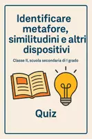 anteprima - Quiz - Identificare metafore, similitudini e altri dispositivi - Pagina di copertina