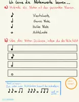 Vorschau - Arbeitsblätter - Übungsblätter zu Notenwerten, Noten einzeichnen - Deckblatt