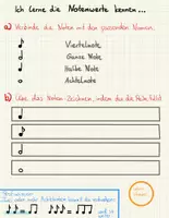 Vorschau - Arbeitsblätter - Übungsblätter zu Notenwerten, Noten einzeichnen - Seite 3