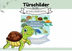 Vorschau - Poster - Süße Türschilder für deine Schildkrötenklasse - Deckblatt