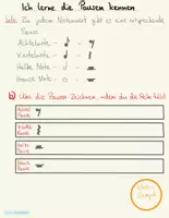 Vorschau - Arbeitsblätter - Pausen kennenlernen, Pausen einzeichnen - Deckblatt