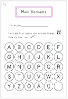 Vorschau - Arbeitsblätter - Alphabet-Übung: Buchstaben im eigenen Namen bunt anmalen - Seite 1