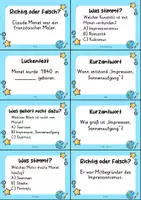 Vorschau - Quiz - Claude Monet Quizkarten - 24 Quizkärtchen | Quiz | Kunst - Seite 1
