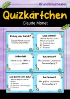 Vorschau - Quiz - Claude Monet Quizkarten - 24 Quizkärtchen | Quiz | Kunst - Deckblatt