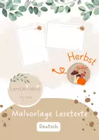 Vorschau - Arbeitsblätter - Malvorlage - Lesetexte Herbst - Deutsch - Leseverständnis - Deckblatt