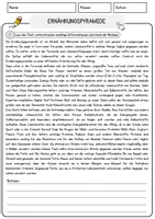Vorschau - Arbeitsblätter - Ernährungspyramide Arbeitsblätter mit Fragen + Lösungen Ernährung AB - Seite 1