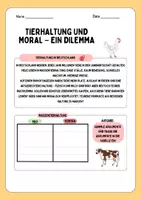 Vorschau - Arbeitsblätter - Tierhaltung und Moral - ein Dilemma Arbeitsblatt für Philosophie, Ethik - Seite 1