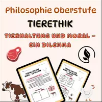 Vorschau - Arbeitsblätter - Tierhaltung und Moral - ein Dilemma Arbeitsblatt für Philosophie, Ethik - Deckblatt