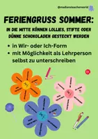 Vorschau - Anderer Materialtyp - Feriengruß: Sommerferien - Blumen - Deckblatt