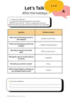 Vorschau - Arbeitsblätter - Englisch Sprechen üben: Ferien & Schulstart (5/6, Partnerarbeit) - Seite 1