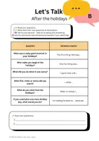 Vorschau - Arbeitsblätter - Englisch Sprechen üben: Ferien & Schulstart (5/6, Partnerarbeit) - Seite 2
