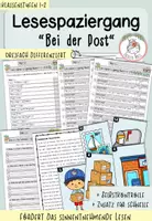 Vorschau - Arbeitsblätter - Lesespaziergang - "Bei der Post" I Kl. 1-2 - Deckblatt