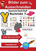 Vorschau - Mal- und Bastelvorlagen - Vokabelbilder Buchstabe Y - Bilder zum ausschneiden (Klasse 1 und 2) - Deckblatt