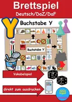 Vorschau - Spiele - Brettspiel Buchstabe Y Wortschatzspiel Grundschule DaZ/DaF/Deutsch - Deckblatt