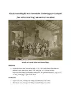 Vorschau - Klassenarbeiten - Klausurvorschlag mit EWH zu "Der zerbrochne Krug" - Deckblatt