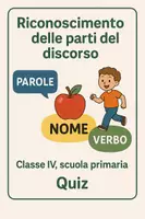 anteprima - Quiz - Riconoscimento delle parti del discorso - Pagina di copertina