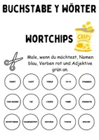 Vorschau - Mal- und Bastelvorlagen - Wortarten Chips Buchstabe Y - DaZ/DaF, Deutsch (Nomen, Verben, Adjektive) - Seite 2