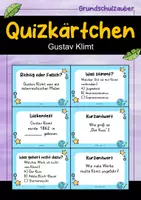 Vorschau - Quiz - Gustav Klimt Quizkarten - 24 Quizkärtchen | Quiz | Kunst - Deckblatt