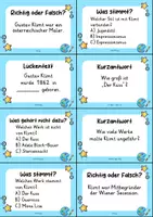 Vorschau - Quiz - Gustav Klimt Quizkarten - 24 Quizkärtchen | Quiz | Kunst - Seite 1