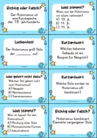 Vorschau - Quiz - Historismus Quizkarten - 24 Quizkärtchen | Quiz | Kunst - Seite 1