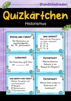 Vorschau - Quiz - Historismus Quizkarten - 24 Quizkärtchen | Quiz | Kunst - Deckblatt