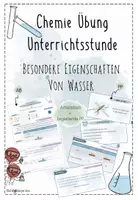 Vorschau - Stundenentwürfe - Besondere Eigenschaften von Wasser | Chemie Übung 9 | fertige Unterrichtsstunde | sofort einsetzbar - Deckblatt