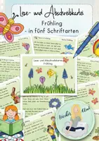 Vorschau - Aufgabenkarten - Lese- und Abschreibkartei - Frühling - Deckblatt
