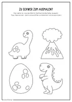 Vorschau - Mal- und Bastelvorlagen - Basteln Zickzack-Bilder - Dinosaurier - Seite 3