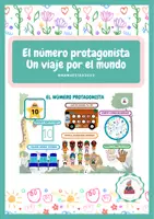 Vista previa - Decoración del aula - Panel del número protagonista. Un viaje por el mundo - Portada