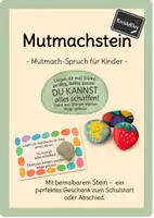 Vorschau - Mal- und Bastelvorlagen - Willkommensgruß Mutmachstein mit Spruch - Deckblatt