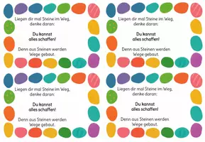 Vorschau - Mal- und Bastelvorlagen - Willkommensgruß Mutmachstein mit Spruch - Seite 3