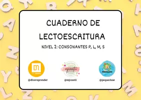 Vista previa - Refuerzo / NEE / Materiales de apoyo - CUADERNO LECTOESCRITURA: P, L, M, S (B/N) - página 1