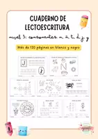 Vista previa - Refuerzo / NEE / Materiales de apoyo - CUADERNO DE LECTOESCRITURA: N, Ñ, T, D, J, Y (B/N) - Portada