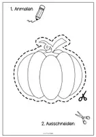 Vorschau - Mal- und Bastelvorlagen - ✂️ Schneideübungen Herbst – 12 Vorlagen mit herbstlichen Motiven zur Feinmotorikförderung - Seite 1