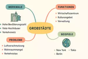 Vorschau - Arbeitsblätter - Arbeitsblätter zum Thema "Großstädte" + Lösung & MP3 + Mindmap + Infografik - Seite 2